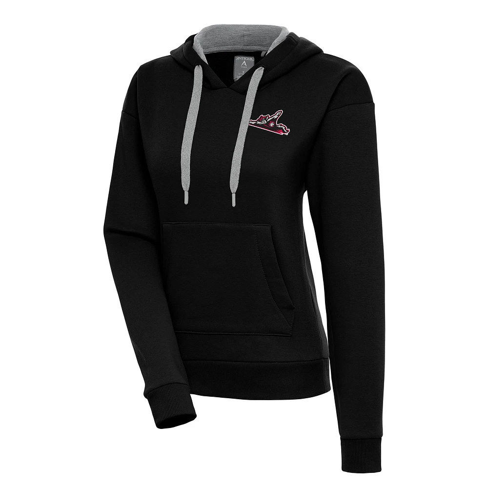 Women's Antigua Black Richmond Flying Squirrels Victory Pullover Hoodie