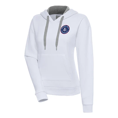 Women's Antigua White Round Rock Express Victory Pullover Hoodie