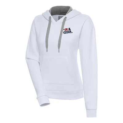 Women's Antigua White Somerset Patriots Victory Pullover Hoodie