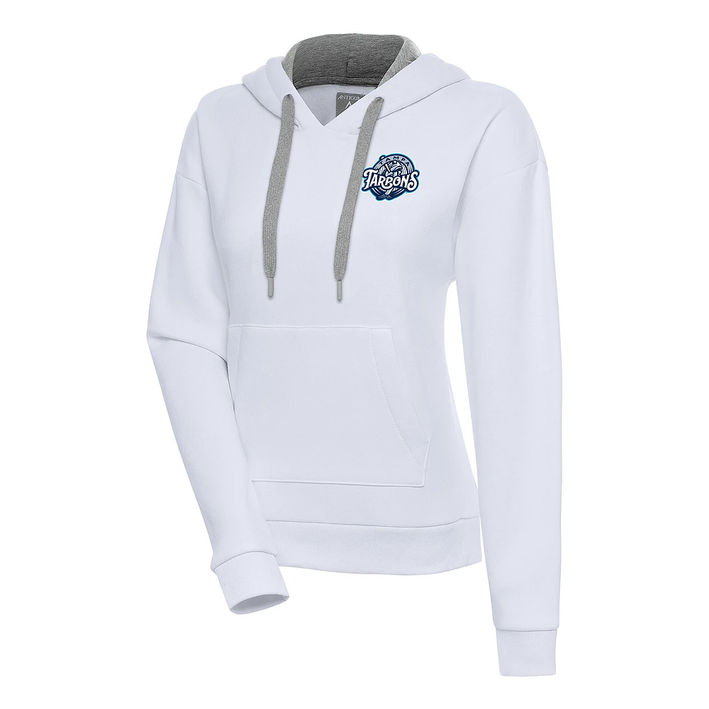 Women's Antigua White Tampa Tarpons Victory Pullover Hoodie