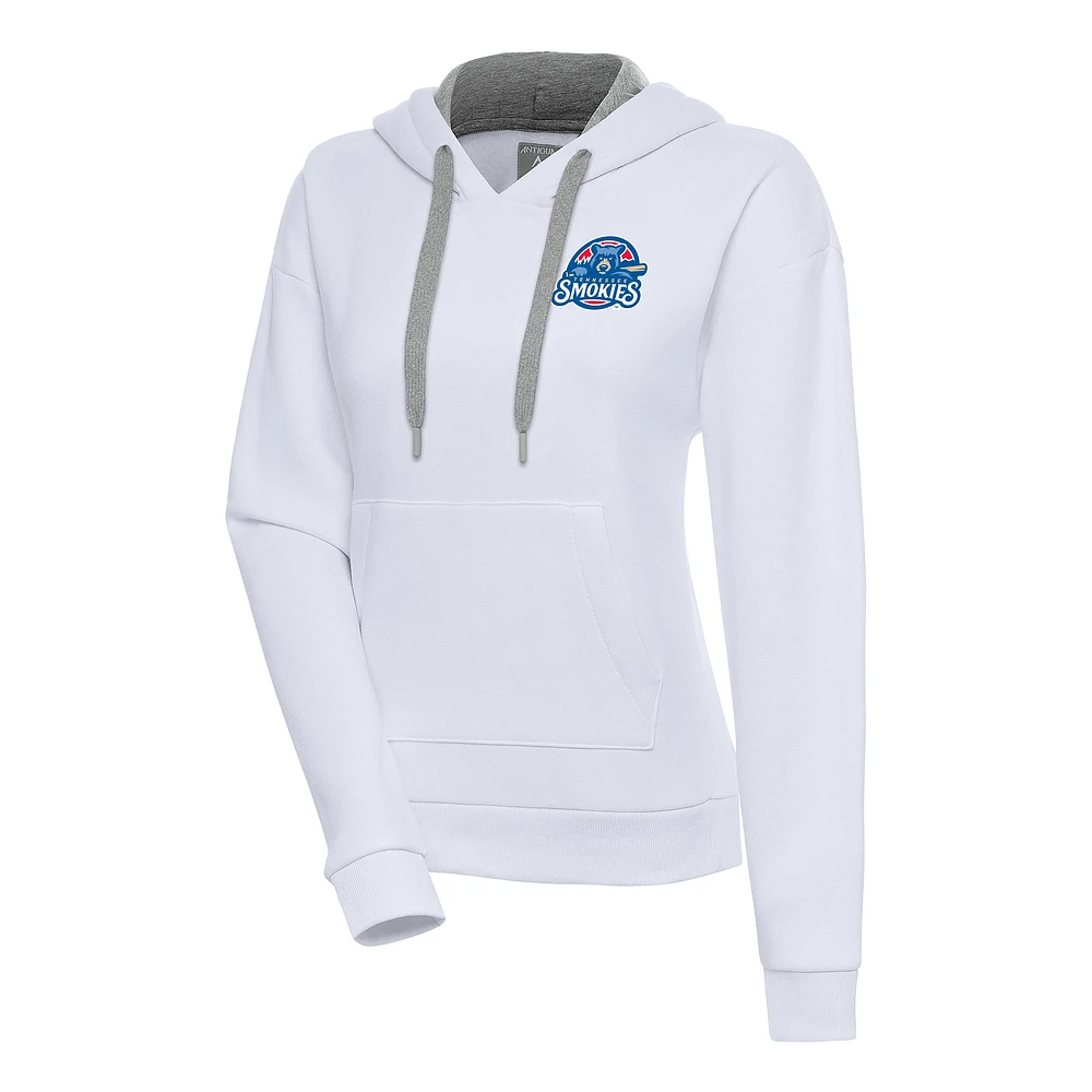 Women's Antigua White Tennessee Smokies Victory Pullover Hoodie