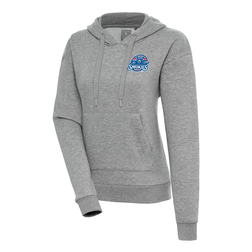 Women's Antigua Heather Gray Tennessee Smokies Victory Pullover Hoodie