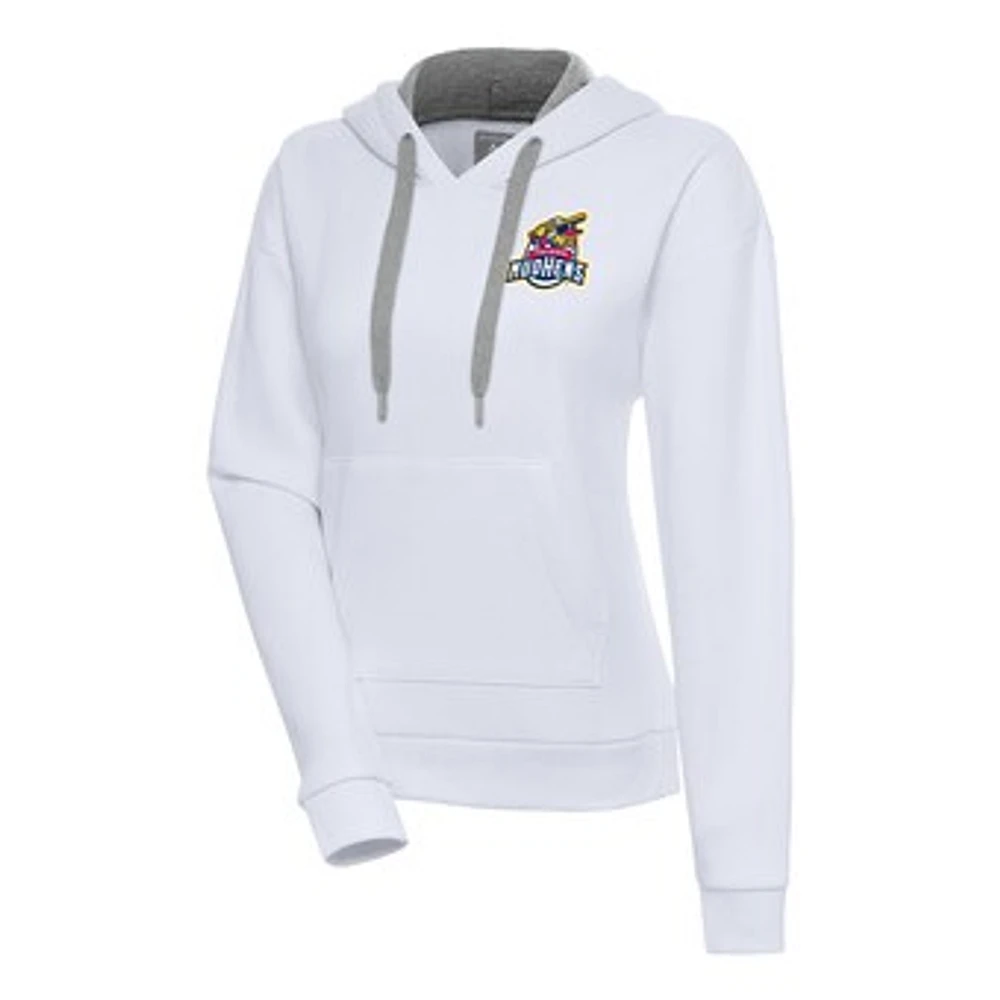 Women's Antigua White Toledo Mud Hens Victory Pullover Hoodie