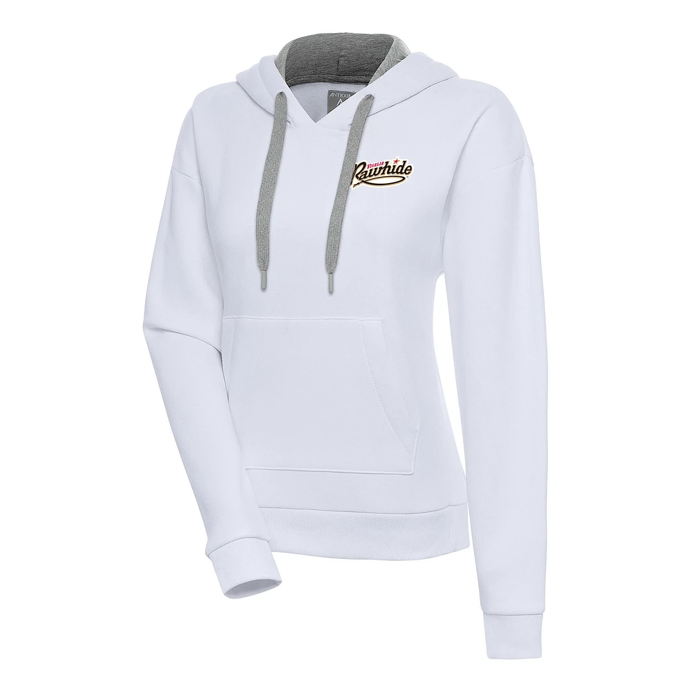 Women's Antigua White Visalia Rawhide Victory Pullover Hoodie