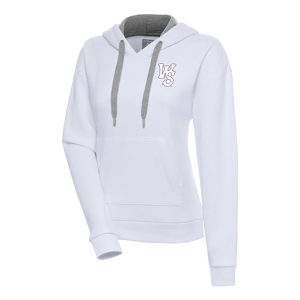 Women's Antigua White Winston-Salem Dash Victory Pullover Hoodie