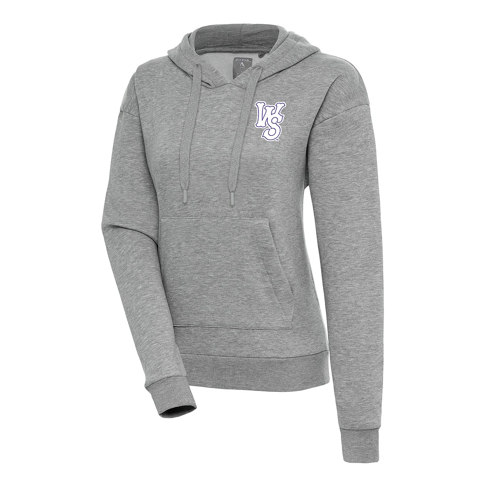 Women's Antigua Heather Gray Winston-Salem Dash Victory Pullover Hoodie
