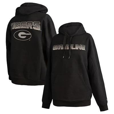 Men's FISLL Black Grambling Tigers Puff Print Sliced Pullover Hoodie