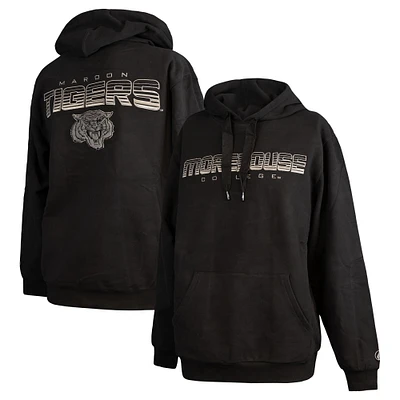Men's FISLL Black Morehouse Maroon Tigers Puff Print Sliced Pullover Hoodie