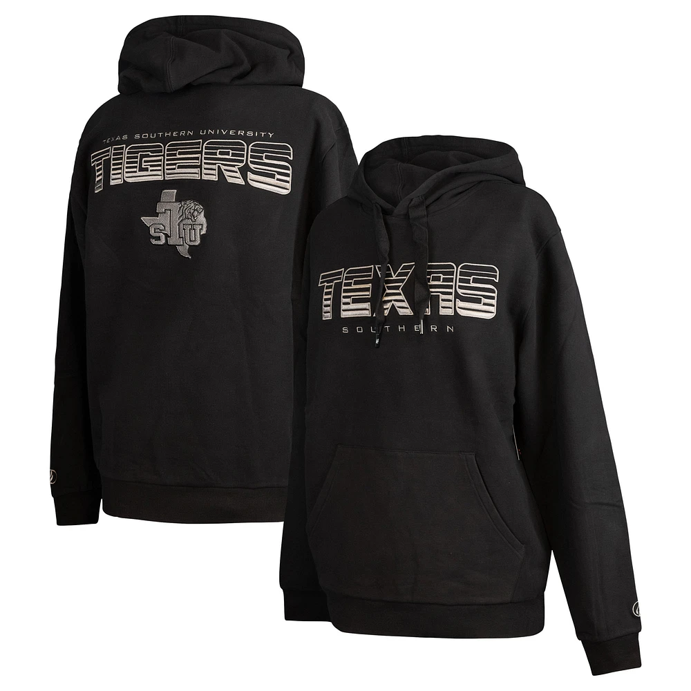 Men's FISLL Black Texas Southern Tigers Puff Print Sliced Pullover Hoodie