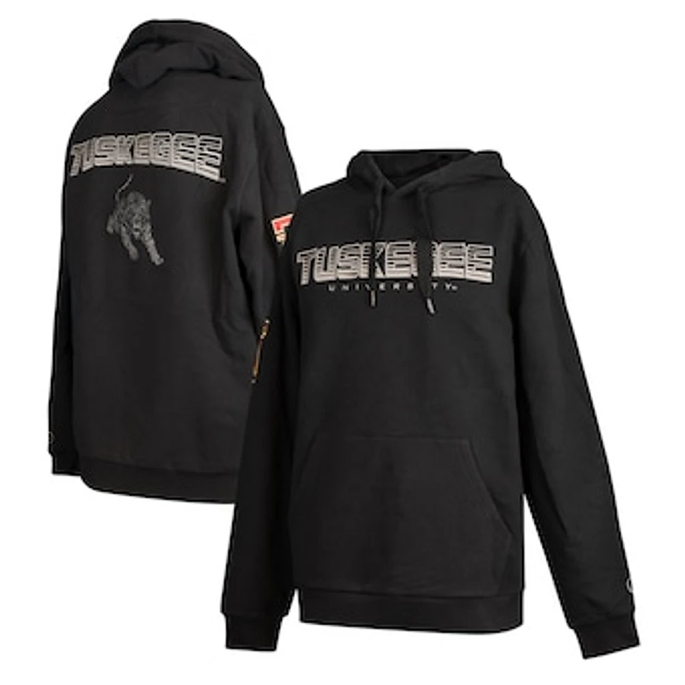 Men's FISLL Black Tuskegee Golden Tigers Puff Print Sliced Pullover Hoodie