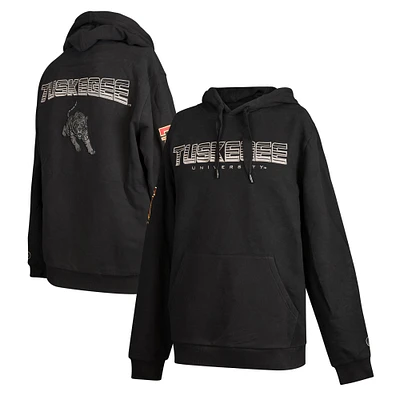 Men's FISLL Black Tuskegee Golden Tigers Puff Print Sliced Pullover Hoodie