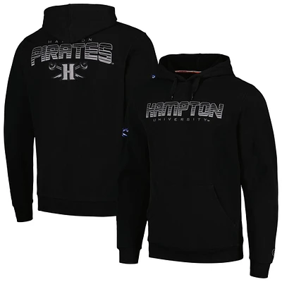 Men's FISLL Black Hampton Pirates Puff Print Sliced Pullover Hoodie