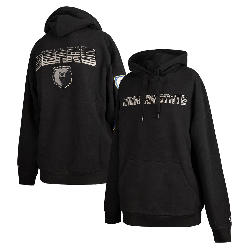 Men's FISLL Black Morgan State Bears Puff Print Sliced Pullover Hoodie