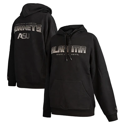 Men's FISLL Black Alabama State Hornets Puff Print Sliced Pullover Hoodie