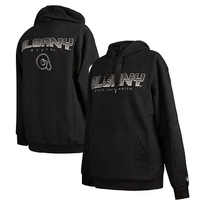 Men's FISLL Black Albany State Golden Rams Puff Print Sliced Pullover Hoodie