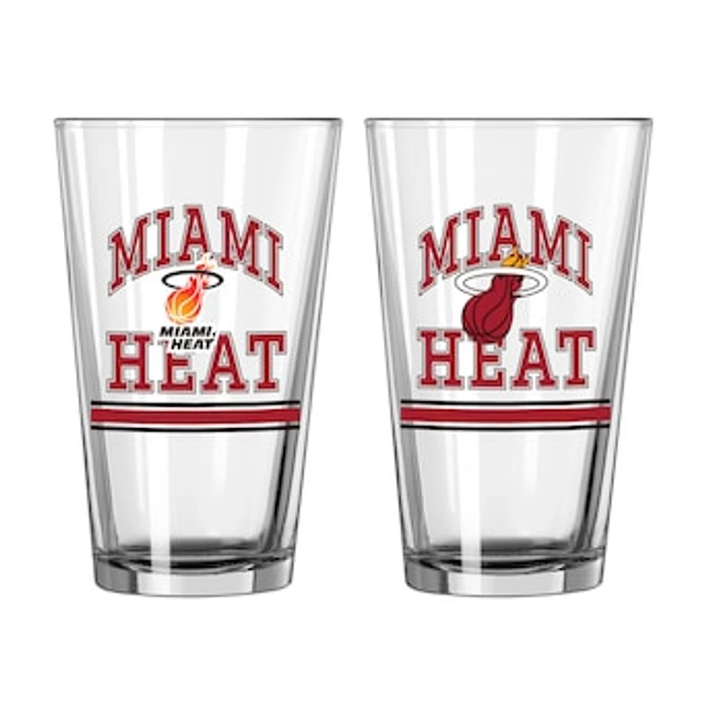 Miami Heat 16oz. Pint Glass Two Pack