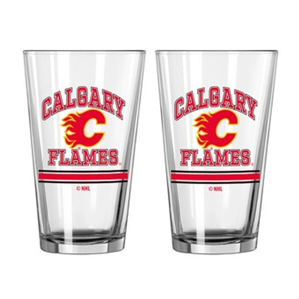 Calgary Flames 16oz. Pint Glass Two Pack