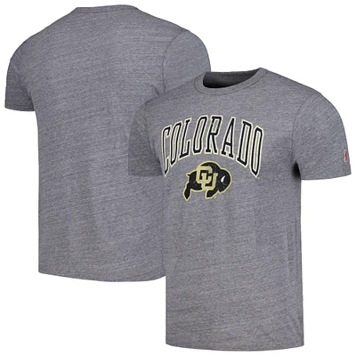 Men's League Collegiate Wear Heather Gray Colorado Buffaloes Tall Arch Victory Falls Tri-Blend T-Shirt