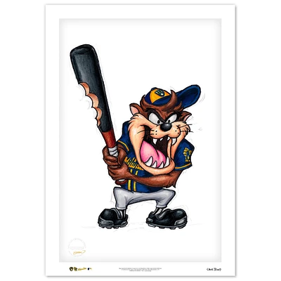 Tasmanian Devil Milwaukee Brewers 14" x 20" Limited Edition Fine Art Print