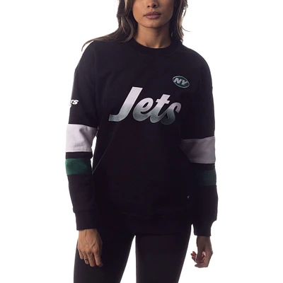 Women's The Wild Collective Black New York Jets Fleece Pullover Sweatshirt