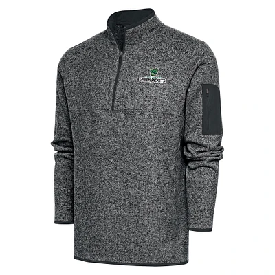 Men's Antigua Heather Gray Augusta GreenJackets Big & Tall Fortune Quarter-Zip Pullover Jacket