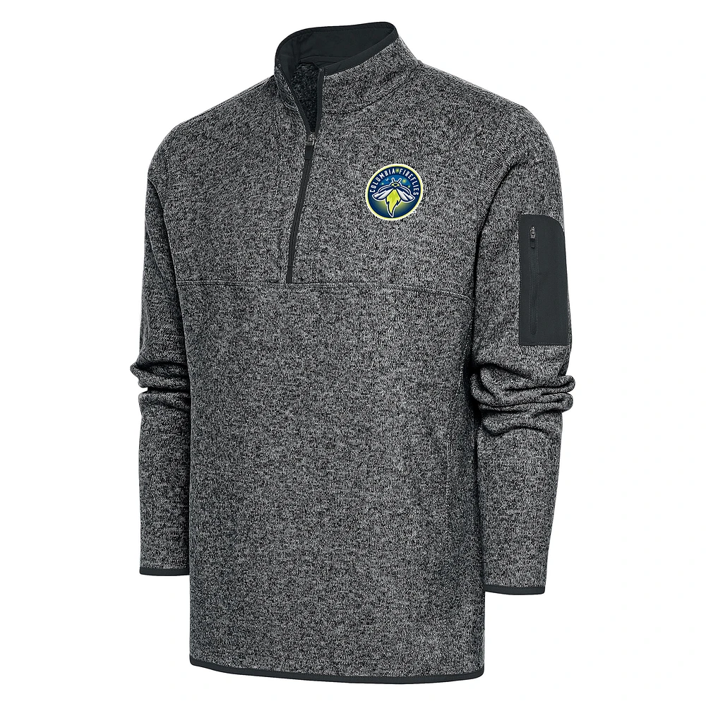 Men's Antigua Heather Gray Columbia Fireflies Big & Tall Fortune Quarter-Zip Pullover Jacket