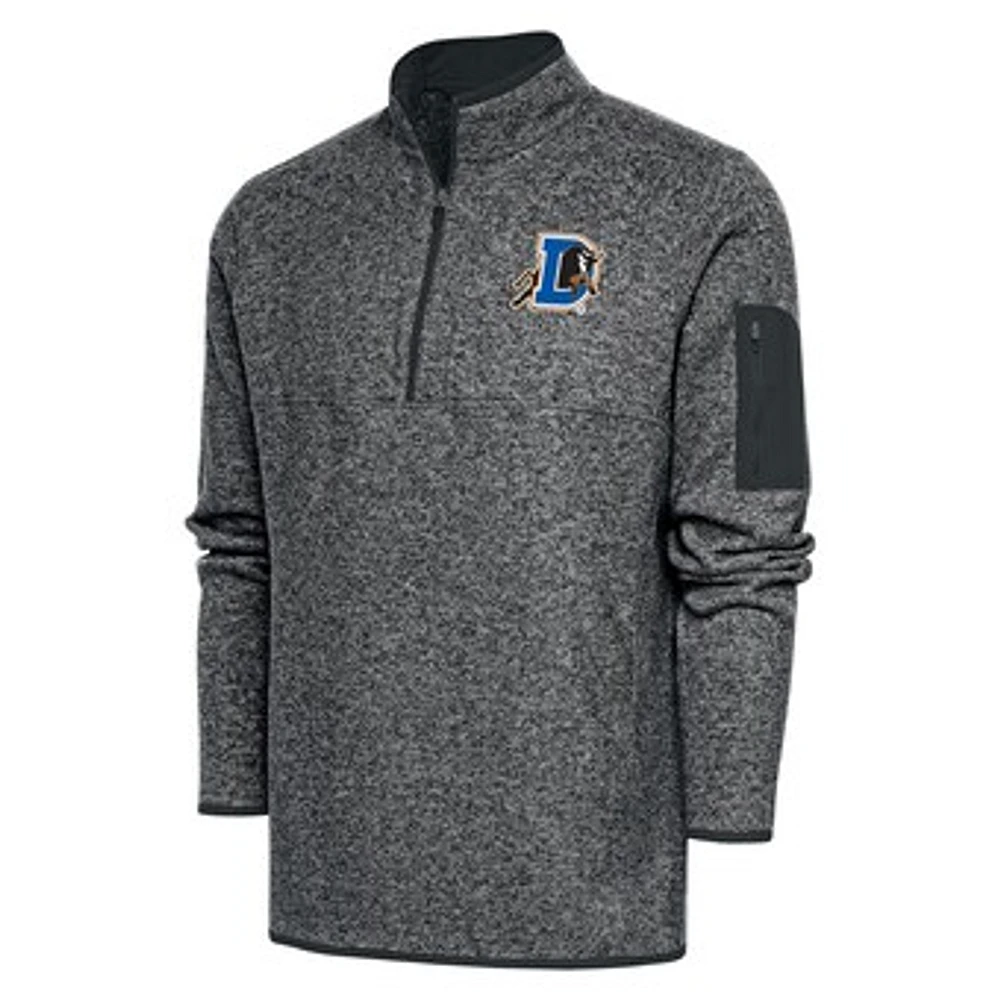 Men's Antigua Heather Gray Durham Bulls Big & Tall Fortune Quarter-Zip Pullover Jacket