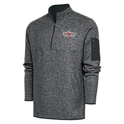 Men's Antigua Heather Gray Fort Wayne TinCaps Big & Tall Fortune Quarter-Zip Pullover Jacket