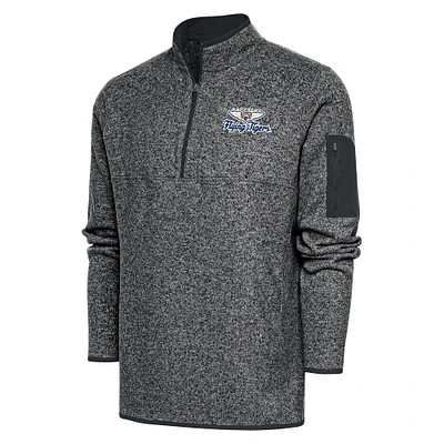 Men's Antigua Heather Gray Lakeland Flying Tigers Big & Tall Fortune Quarter-Zip Pullover Jacket