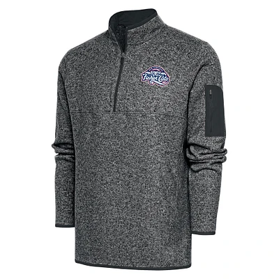 Men's Antigua Heather Gray New Hampshire Fisher Cats Big & Tall Fortune Quarter-Zip Pullover Jacket