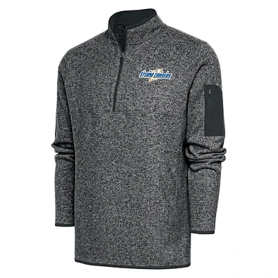 Men's Antigua Heather Gray Omaha Storm Chasers Big & Tall Fortune Quarter-Zip Pullover Jacket