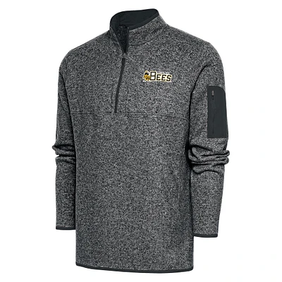 Men's Antigua Heather Gray Salt Lake Bees Big & Tall Fortune Quarter-Zip Pullover Jacket