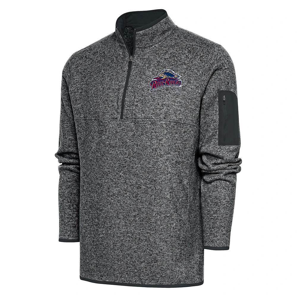 Men's Antigua Heather Gray Scranton Wilkes-Barre RailRiders Big & Tall Fortune Quarter-Zip Pullover Jacket