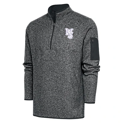 Men's Antigua Heather Gray Winston-Salem Dash Big & Tall Fortune Quarter-Zip Pullover Jacket