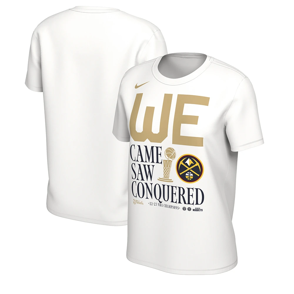 Women's Nike White Denver Nuggets 2023 NBA Finals Champions Celebration Parade T-Shirt