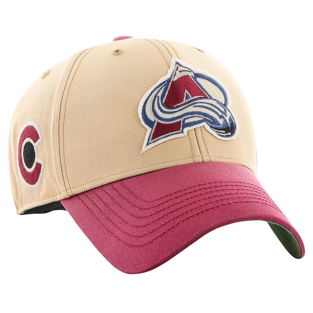 Men's '47 Khaki/Burgundy Colorado Avalanche Dusted Sedgwick MVP Adjustable Hat
