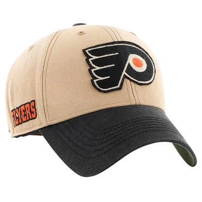 Men's '47 Khaki/Black Philadelphia Flyers Dusted Sedgwick MVP Adjustable Hat