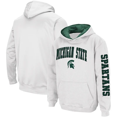 Youth Colosseum White Michigan State Spartans 2-Hit Pullover Hoodie