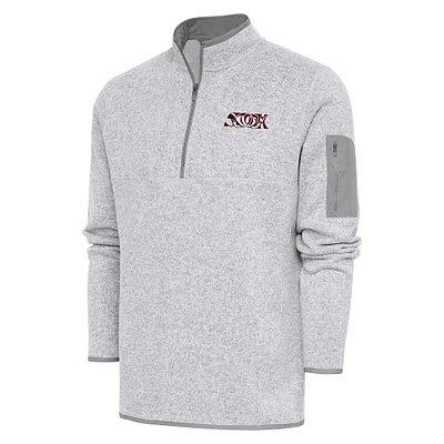 Men's Antigua Heather Lake Elsinore Storm Fortune Quarter-Zip Pullover Jacket