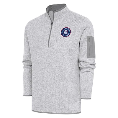 Men's Antigua Heather Round Rock Express Fortune Quarter-Zip Pullover Jacket