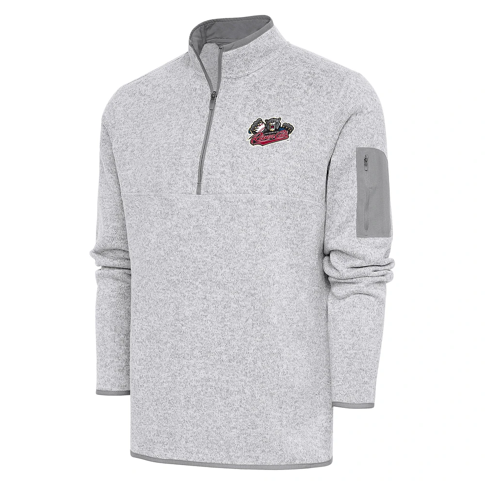 Men's Antigua Heather Sacramento River Cats Fortune Quarter-Zip Pullover Jacket