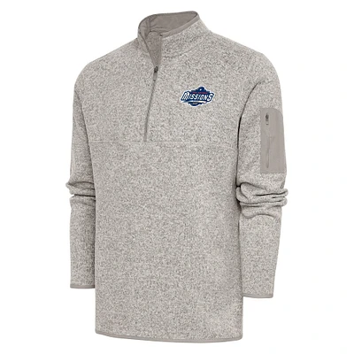 Men's Antigua  Oatmeal San Antonio Missions Fortune Quarter-Zip Pullover Jacket
