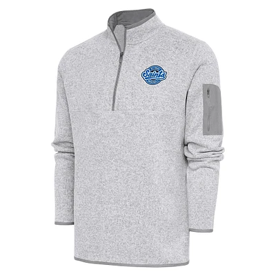 Men's Antigua Heather St. Paul Saints Fortune Quarter-Zip Pullover Jacket