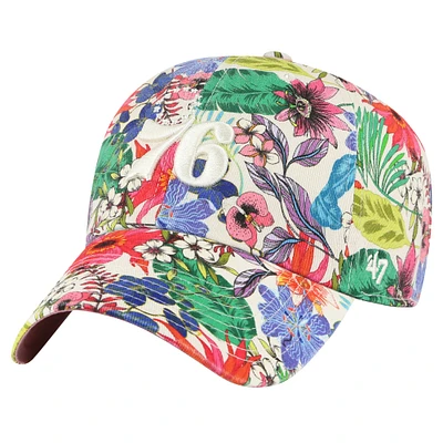 Women's '47 Cream Philadelphia 76ers Pollinator Clean Up Adjustable Hat