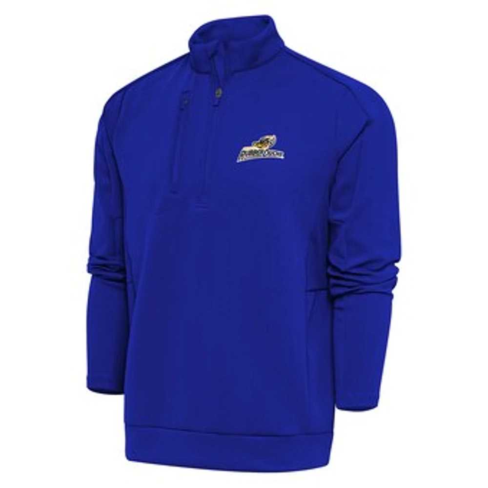 Men's Antigua Royal Akron RubberDucks Generation Quarter-Zip Pullover Top