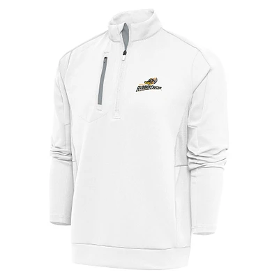 Men's Antigua  White Akron RubberDucks Generation Quarter-Zip Pullover Top
