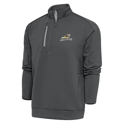 Men's Antigua  Pewter Akron RubberDucks Generation Quarter-Zip Pullover Top
