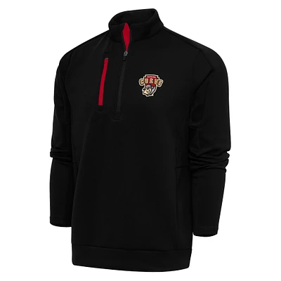 Men's Antigua Black Altoona Curve Generation Quarter-Zip Pullover Top
