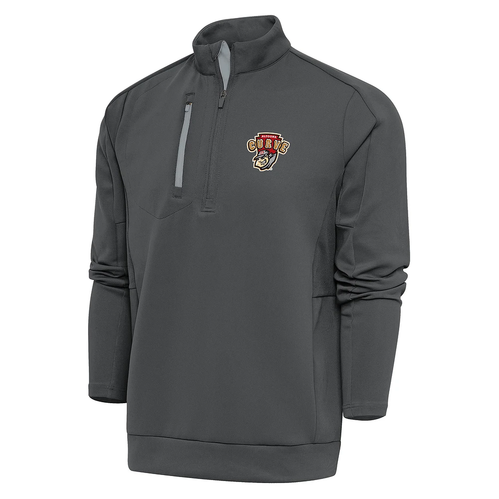 Men's Antigua Pewter Altoona Curve Generation Quarter-Zip Pullover Top