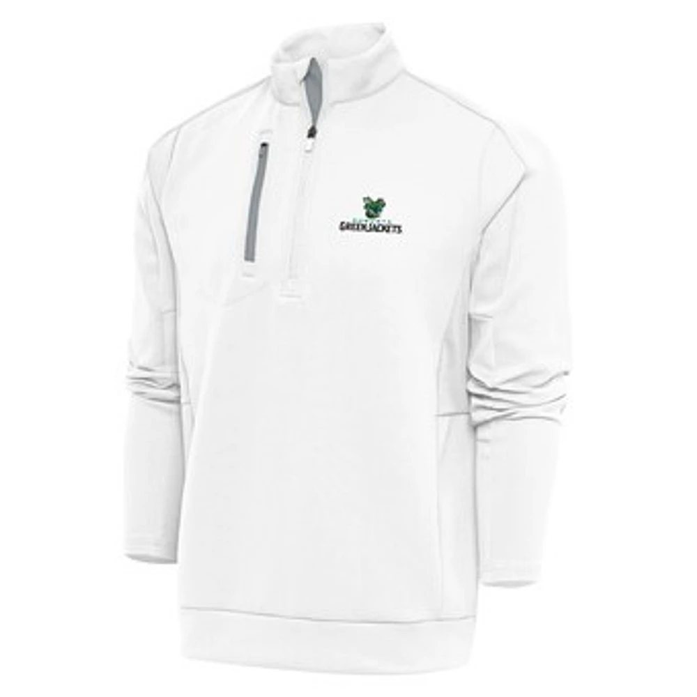 Men's Antigua White Augusta GreenJackets Generation Quarter-Zip Pullover Top